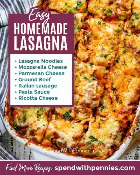 Comment RECIPE to get the recipe! Homemade Lasagna is a family favorite and a great way to feed a cr...