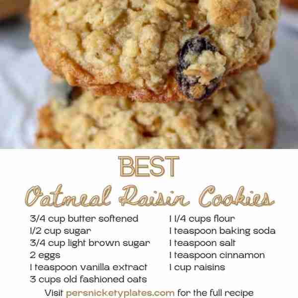 Soft & Chewy Oatmeal Raisin Cookies 🤩 INGREDIENTS ¾ cup butter ½ cup granulated white sugar ¾ cup l...