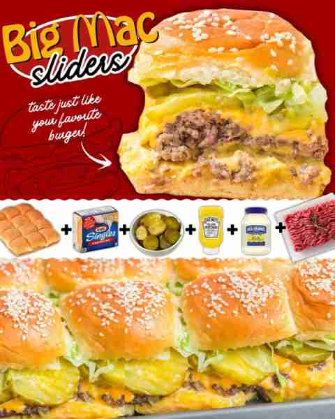 BIG MAC SLIDERS!🍔 Ingredients 1 lb lean ground beef Salt & pepper to taste 1 tsp garlic powder ¼ wh...