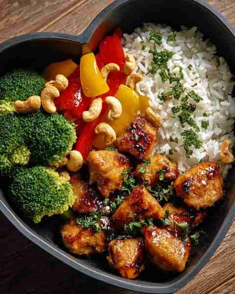 🔥 Ultimate Sticky Chicken Rice Bowl 🥢 with Veggies & Cashews Prep Time: 20 minutes Cook Time: 20 m...