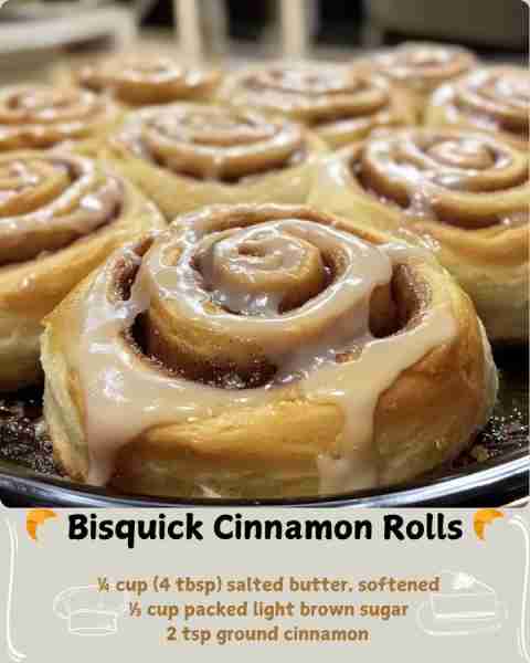 🥐 Bisquick Cinnamon Rolls 🥐 Ingredients For the Dough: 2¼ cups Bisquick baking mix ⅔ cup buttermil...
