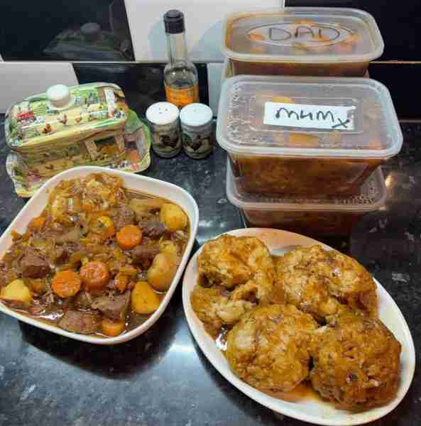 Beef stew and dumps ...made extra for my mum and dad sister and brother in law plus enough for us to...