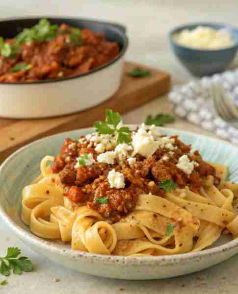 It doesn’t get more Greek-home than this 🍝 A big plate of Makaronia me Kima — your favorite pasta w...