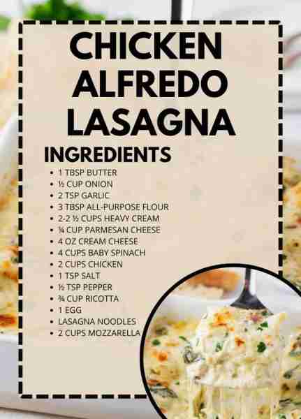 Easy chicken alfredo lasagna made with tender chicken, creamy alfredo sauce, ricotta and mozzarella...