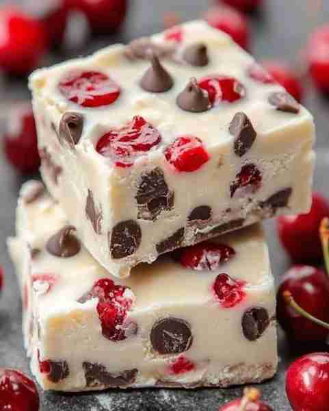 🍒 Irresistible Cherry Garcia Fudge Recipe 🍫 Ingredients: 2 cups white chocolate chips 1 can (14 o...