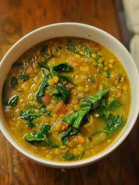 I have made today Vegan Spinach And Lentil Soup!! It came out really amazing...It's very delicious.....