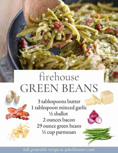 Firehouse Green Beans with Bacon are an easy, last-minute side dish for holidays with the best blend...