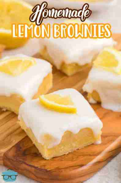 These Homemade Lemon Brownies are soft, fudgy, and bursting with fresh lemon flavor. Topped with a g...