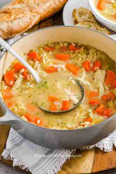 Comment RECIPE to get the recipe! This chicken and rice soup recipe is the perfect recipe for a chil...