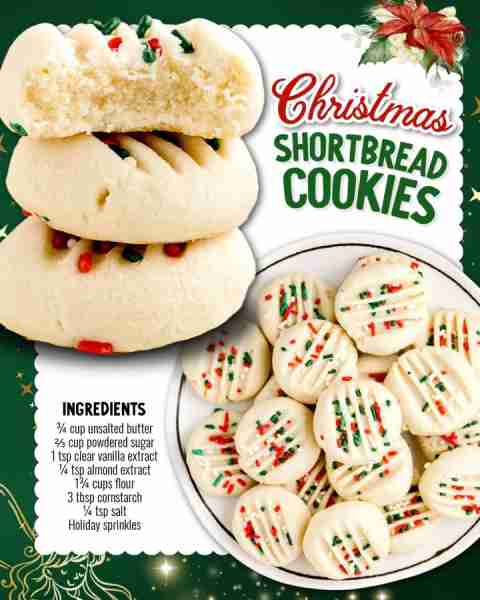 Melt-in-your-mouth magic! 🎄 These Christmas Shortbread Cookies are buttery, festive, and oh-so-simp...
