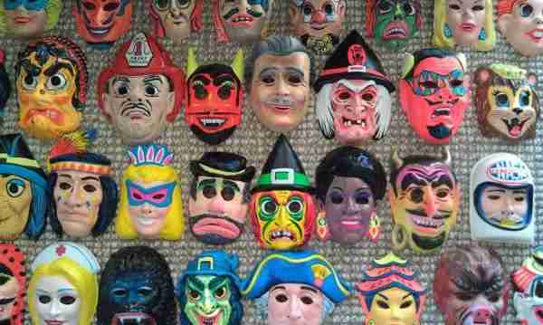 Vintage Woolworth's Wall Display of #Halloween mask. What was your favorite Halloween costume? #cost...