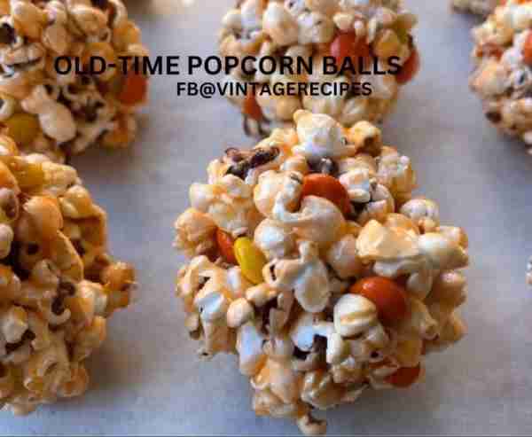 OLD-TIME POPCORN BALLS 2 cups sugar 1 1/2 cups water pinch of salt 1/2 cup light corn syrup 1 tsp. v...