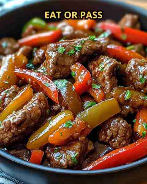 Juicy Beef Pepper Steak Recipe: 30-Minute Dinner Magic Ingredients: Flank steak (1¼ pounds) Vegetabl...