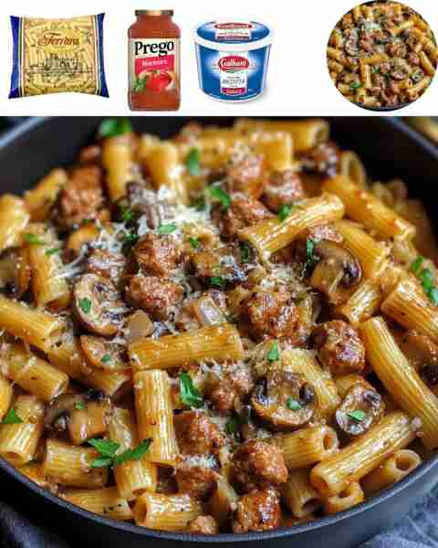 Easy One-Pan Baked Ziti Ingredients: - 1 lb ziti pasta - 1 jar marinara sauce - 1/2 cup ricotta chee...