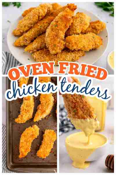 These Oven Fried Chicken Tenders are nice and crispy on the outside and tender and moist on the insi...