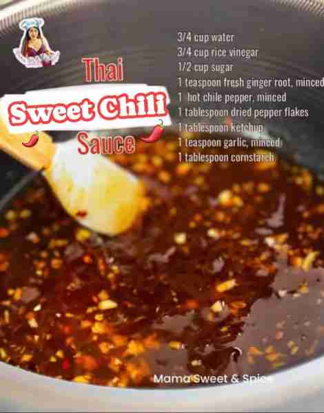 Homemade Sweet Chili Sauce Great for dipping sauces, marinades or in stir friy if you want a spicy f...