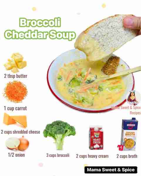 Delicious Broccoli Cheddar Soup 💗 So creamy and easy to make, perfect any day of the week! Won’t bu...