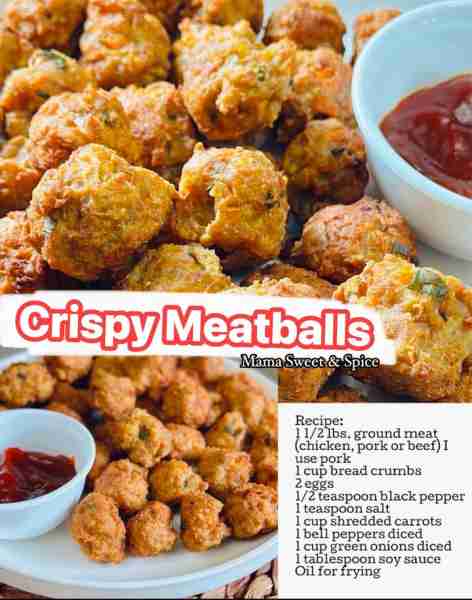 So Crispy Homemade Fried Meatballs So tasty and delicious! My to go recipe if you want juicy and cri...