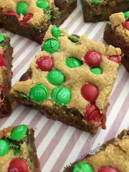 Christmas M & M Butter Cookie Bars! ❄ Soo gooey, Festive and Heavenly! Perfect for Cookie exchanges,...