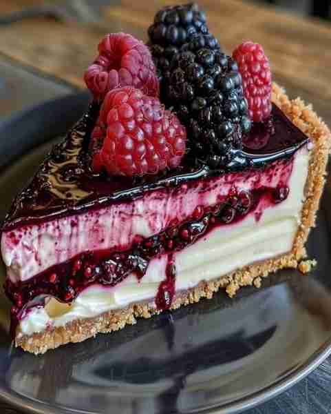 Blackberry Raspberry Heaven Cheesecake 🍇🍰 The rest of the recipe 👇 Enjoy ❤️ 👇👇👇 #cheesecake #b...