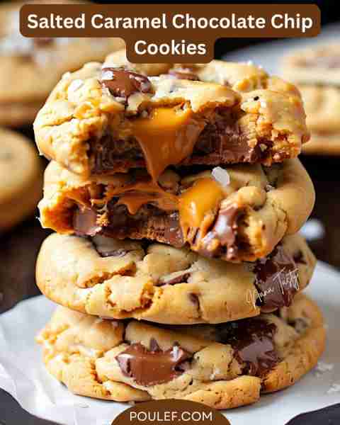 Salted Caramel Chocolate Chip Cookies Ingredients: • 2 cups (250g) all-purpose flour • ½ tsp baking...