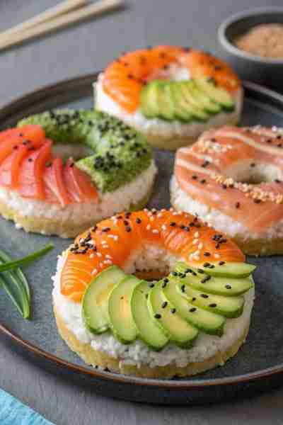 Salmon Sushi Donuts 🍩 😋