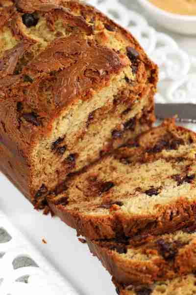 Instead of slathering peanut butter on your banana bread, bake it right in! This Peanut Butter Banan...