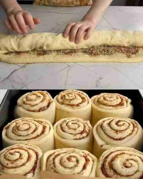 Soft and Fluffy Cinnamon-Walnut Rolls with Cream Cheese Frosting recipe in the first comment
