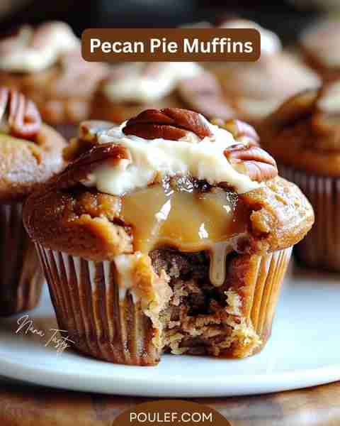 Pecan Pie Muffins Ingredients: - 1 1/2 cups all-purpose flour - 1/2 cup granulated sugar - 1/4 cup b...