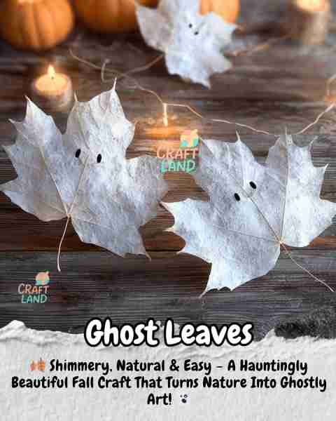 Ghost Leaves 👻🍂 Supplies: - Real dried leaves (maple, oak, or any flat fall leaves) - White acryli...