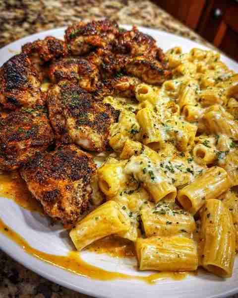 Creamy Cajun Chicken Rigatoni in Cheesy Parmesan Garlic Butter Sauce Ingredients: 1½ lbs boneless, s...