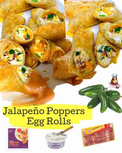 Delicious and Crunchy Jalapeño Poppers Egg rolls A crispy appetizer with spicy blends of jalapeños....