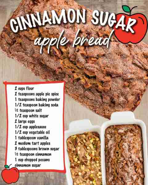 Cinnamon Sugar Apple Bread! 🍏RECIPE: https://www.bunsinmyoven.com/apple-bread-recipe/
