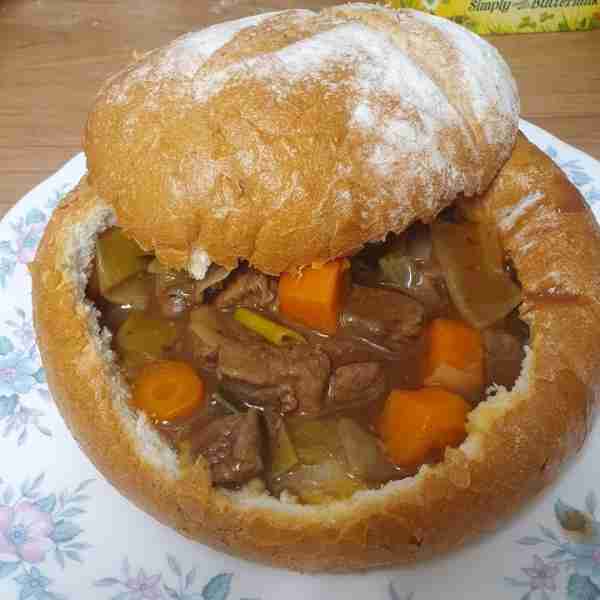 The cold weather is coming… boiled beef and carrots served in a buttered cob by Jason B