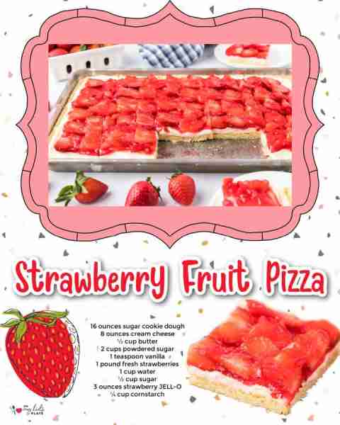 Strawberry Fruit Pizza Recipe from On My Kids Plate and recipe link in comments. 16 ounces sugar coo...