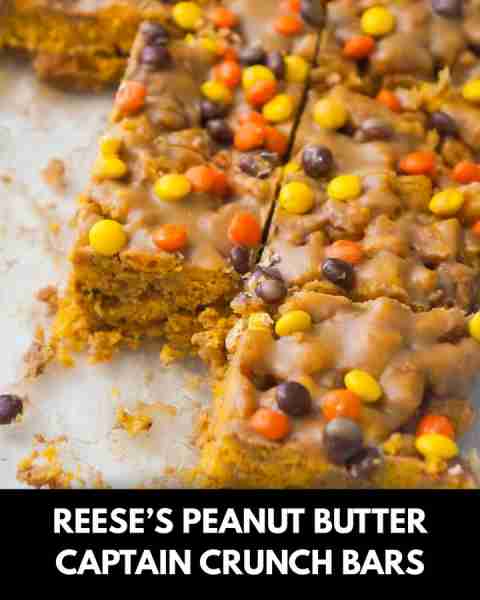 Reese’s Peanut Butter Captain Crunch Bars are delicious marshmallow cereal treats loaded with peanut...
