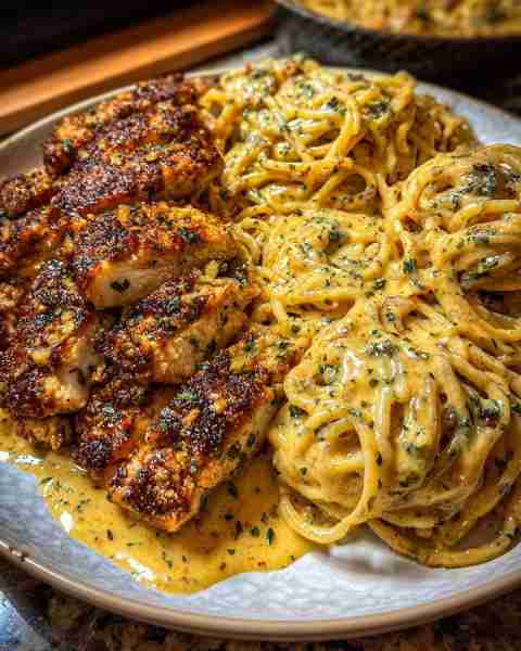 Garlic Butter Chicken Spaghetti in Cheesy Three-Cheese Sauce Ingredients: 1½ lbs boneless, skinless...