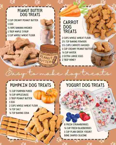 EASY TO MAKE DOG TREATS! PEANUT BUTTER DOG TREATS: 1 cup creamy peanut butter 1 egg ½ ripe banana ma...