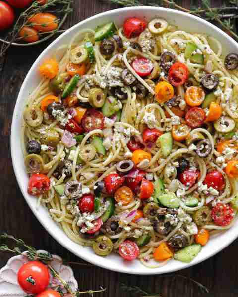 🍅🫒This is my most requested SPAGHETTI SALAD! 🍅🫒