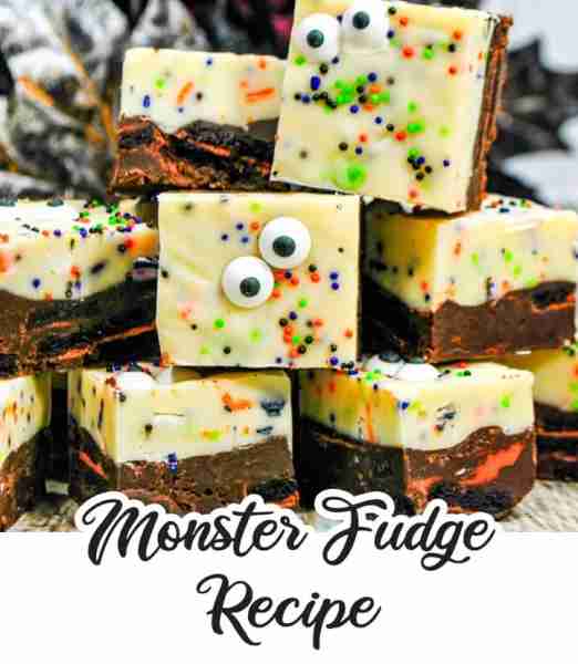 "👻 MONSTER FUDGE RECIPE Perfect for Halloween. The kids love this!! RECIPE IN THE COMMENTS "
