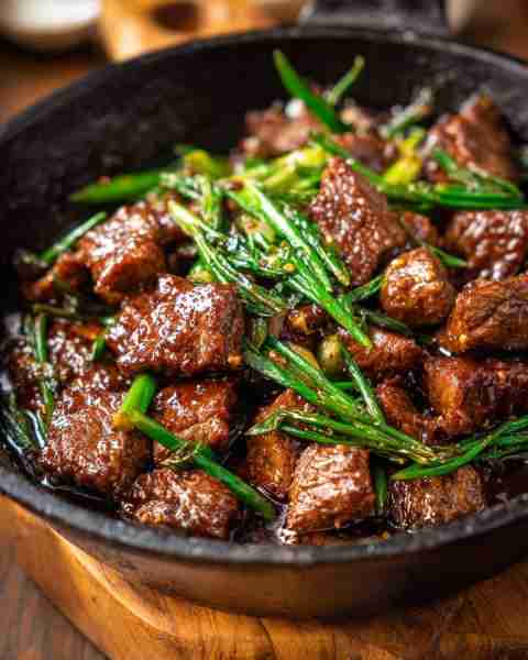 Glossy, caramelized beef with smoky-sweet edges and fresh green onions on top… the kind of bite that...