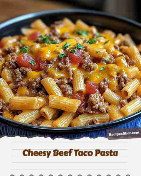 Cheesy Beef Taco Pasta 🍝 Delicious and cheesy pasta dish that's perfect for family dinners! 📋 In...