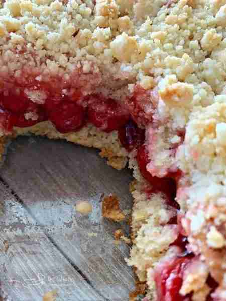 Cherry Filled Coffee Cake! 🍒 Buttery almond flavored coffee cake, filled with cherry pie filling an...