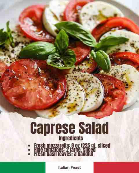 Caprese Salad 🍅🧀 Fresh mozzarella, ripe tomatoes & basil – the taste of summer! 🌿 👉 Step-by-step...