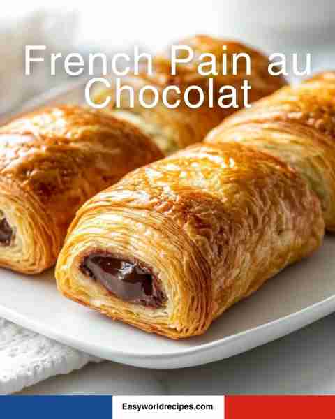 French Pain au Chocolat — recipe is below! 🍽️❤️