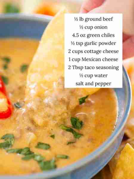 Viral TikTok cottage cheese queso is a nourishing, high protein snack that is creamy and cheesy! Rec...