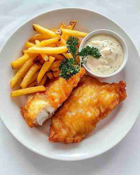 WOULD YOU EAT THIS CRISPY BRITISH FISH AND CHIPS 🐟🍟 This classic British Fish and Chips recipe fea...