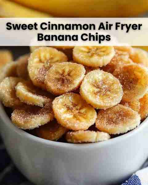 Sweet Cinnamon Air Fryer Banana Chips Ingredients: 2 firm, ripe bananas (peeled and sliced thinly in...