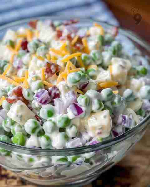 Classic Pea Salad 🫛😋 A refreshing and flavorful salad, perfect for any occasion—whether it’s a fam...